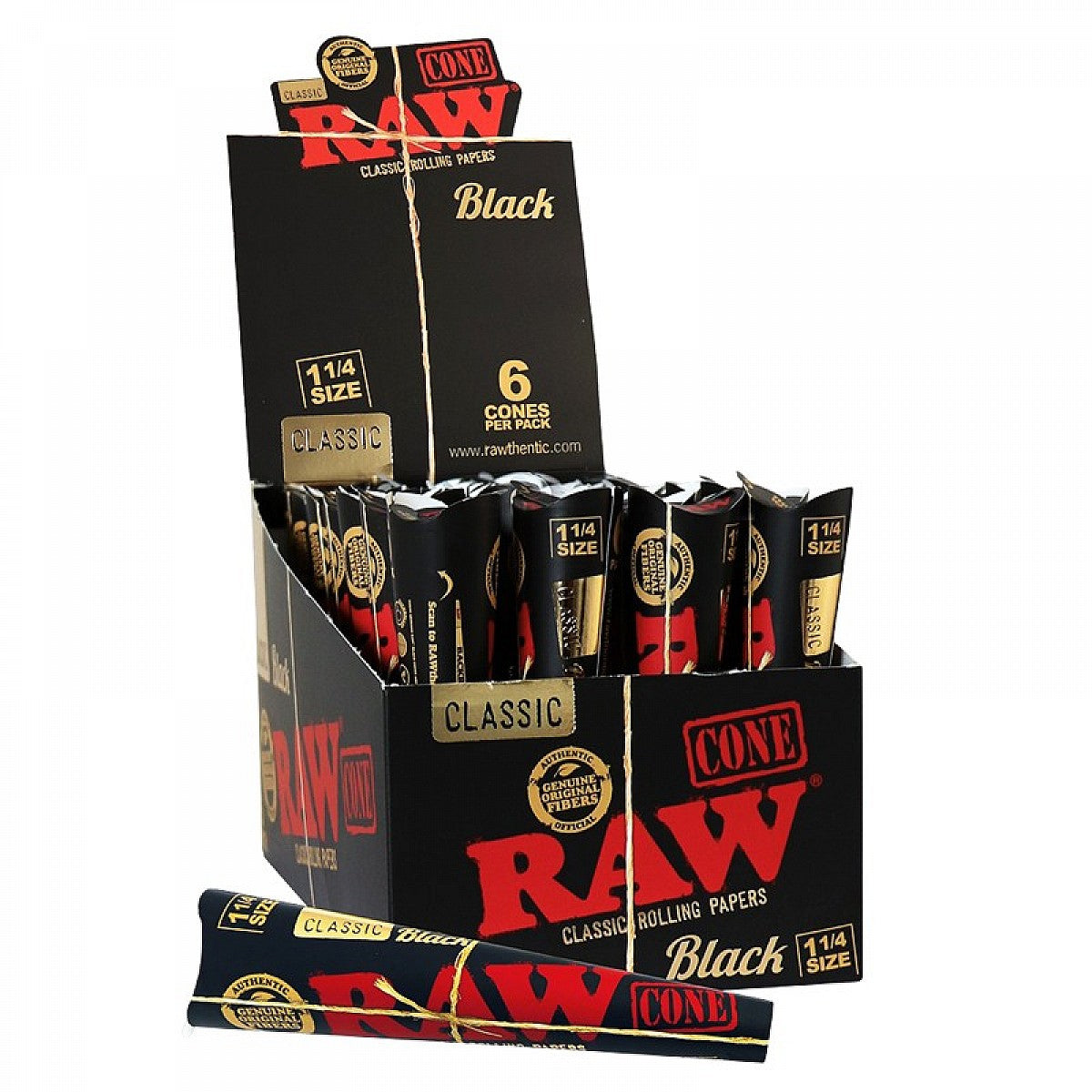 Raw Cones Black 6 Pcs